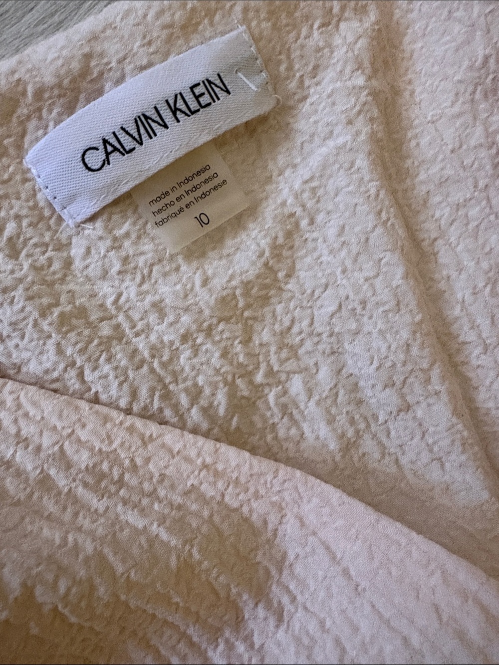 Calvin Klein Pale Pink Midi Dress with Puff Sleeves - Picture 3 of 3